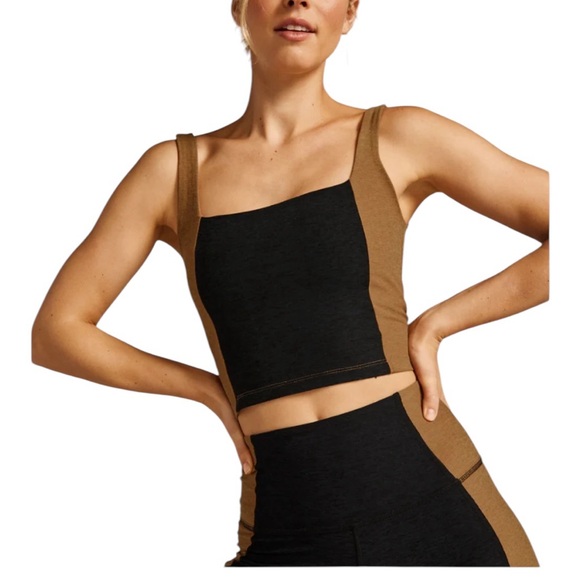 Beyond Yoga Spacedye Vitality Colorblock Cropped Tank Sleeveless Size Large New - Picture 1 of 9